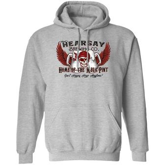 Skull That’S Hearsay Brewing Co Home Of The Mega Pint Graphic Design Printed Casual Daily Basic Hoodie - Thegiftio UK