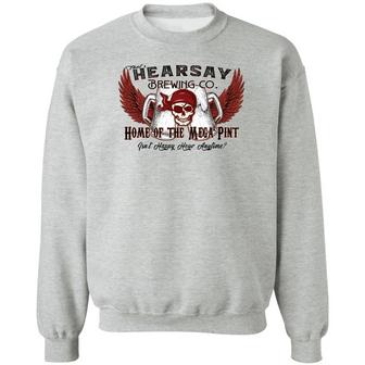 Skull That’S Hearsay Brewing Co Home Of The Mega Pint Graphic Design Printed Casual Daily Basic Sweatshirt - Thegiftio UK