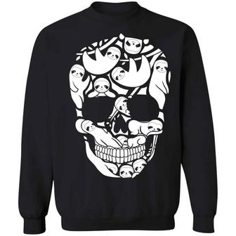 Sloths Skull Halloween Costume Graphic Design Printed Casual Daily Basic Sweatshirt - Thegiftio UK