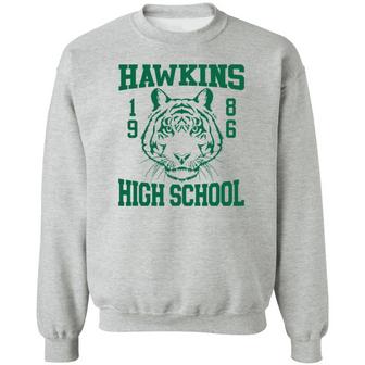 Tiger Hawkins 1986 High School Graphic Design Printed Casual Daily Basic Sweatshirt - Thegiftio UK