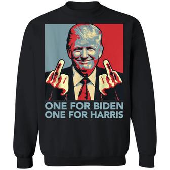 Tr*Mp Middle Finger One For B*Den One For H*Rris Graphic Design Printed Casual Daily Basic Sweatshirt - Thegiftio UK