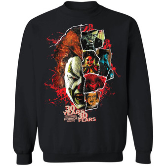 Universal Orlando Halloween Horror Nights 30 Years 30 Fears Graphic Design Printed Casual Daily Basic Sweatshirt - Thegiftio UK