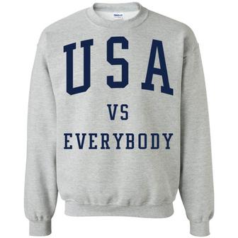 Usa Vs Everybody Graphic Design Printed Casual Daily Basic Sweatshirt - Thegiftio UK