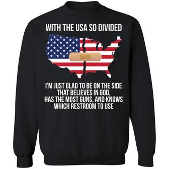 With The Usa So Divided I'm Just Glad To Be On The Side Graphic Design Printed Casual Daily Basic Sweatshirt - Thegiftio UK