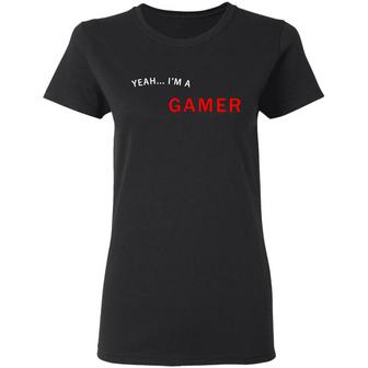 Yeah I'm A Gamer Good At Making Extremely Hot Girls Cum Graphic Design Printed Casual Daily Basic Women T-shirt - Thegiftio UK