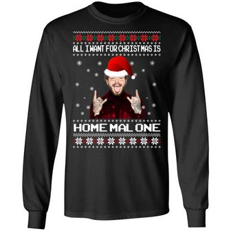 All I Want For Christmas Is Home Malone Christmas Ugly Sweater Graphic Design Printed Casual Daily Basic Unisex Long Sleeve - Thegiftio UK