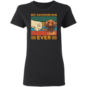 Best Dachshund Mom Ever Graphic Design Printed Casual Daily Basic Women T-shirt - Thegiftio UK