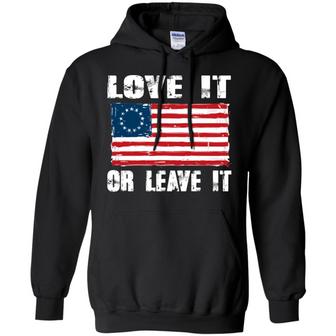 Betsy Ross Flag Love It Or Leave It Graphic Design Printed Casual Daily Basic Hoodie - Thegiftio UK