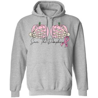 Breast Cancer Save The Pumpkins Graphic Design Printed Casual Daily Basic Hoodie - Thegiftio UK