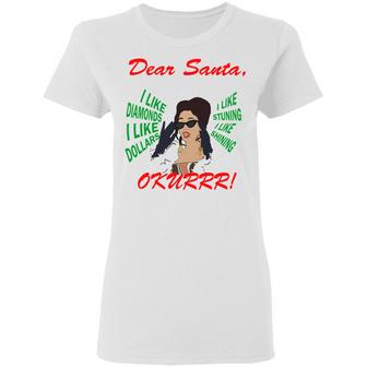 Cardi B Dear Santa I Like Diamonds I Like Dollars Graphic Design Printed Casual Daily Basic Women T-shirt - Thegiftio UK