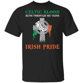 Celtic Blood Runs Through My Veins Irish Pride T-Shirt - Thegiftio UK