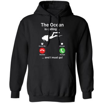 Diving The Ocean Is Calling And I Must Go Graphic Design Printed Casual Daily Basic Hoodie - Thegiftio UK