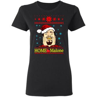 Home Malone Christmas Sweater Graphic Design Printed Casual Daily Basic Women T-shirt - Thegiftio UK