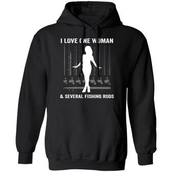I Love One Woman And Several Fishing Rods Graphic Design Printed Casual Daily Basic Hoodie - Thegiftio UK