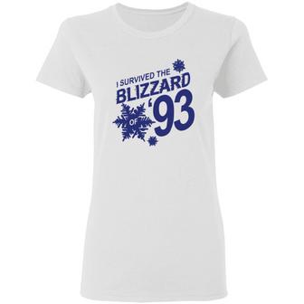 I Survived The Blizzard Of 93 Graphic Design Printed Casual Daily Basic Women T-shirt - Thegiftio UK