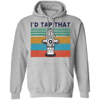 I’D Tap That Firefighter Vintage Graphic Design Printed Casual Daily Basic Hoodie - Thegiftio UK