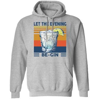 Let The Evening Be Gin Martini Cocktail Graphic Design Printed Casual Daily Basic Hoodie - Thegiftio UK