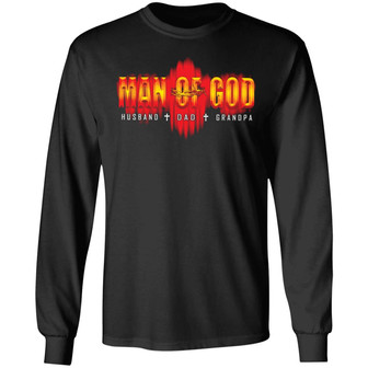 Man Of God Husband Dad Grandpa Graphic Design Printed Casual Daily Basic Unisex Long Sleeve - Thegiftio UK