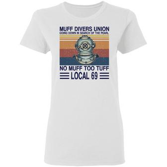 Muff Divers Union Going Down In Search Of The Pearl Graphic Design Printed Casual Daily Basic Women T-shirt - Thegiftio UK