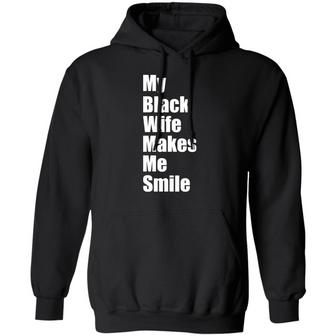 My Black Wife Makes Me Smile Graphic Design Printed Casual Daily Basic Hoodie - Thegiftio UK