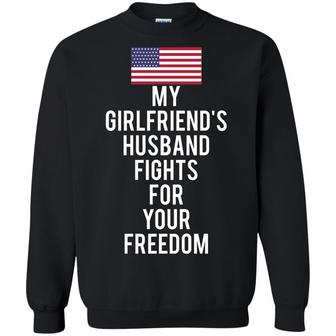 My Girlfriend's Husband Fights For Your Freedom Graphic Design Printed Casual Daily Basic Sweatshirt - Thegiftio UK