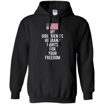 My Girlfriend's Husband Fights For Your Freedom Graphic Design Printed Casual Daily Basic Hoodie - Thegiftio UK