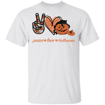 Peace Love Halloween T-Shirt - Thegiftio UK