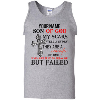 Personalized Name Son Of God Graphic Design Printed Casual Daily Basic Unisex Tank Top - Thegiftio UK
