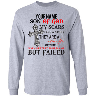 Personalized Name Son Of God Graphic Design Printed Casual Daily Basic Unisex Long Sleeve - Thegiftio UK