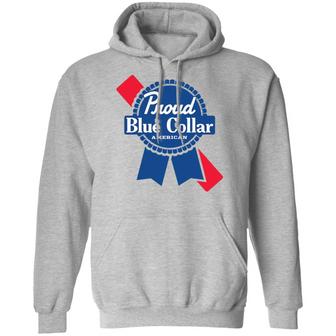 Proud Blue Collar American Graphic Design Printed Casual Daily Basic Hoodie - Thegiftio UK
