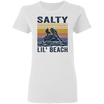 Salty Lil Beach Graphic Design Printed Casual Daily Basic Women T-shirt - Thegiftio UK