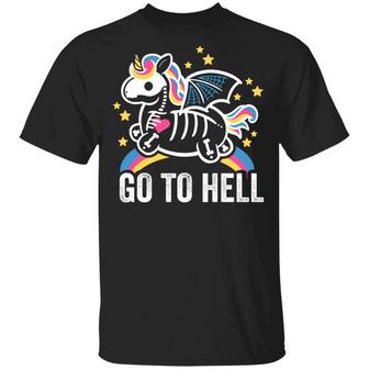 Skull Unicorn Go To Hell T-Shirt - Thegiftio