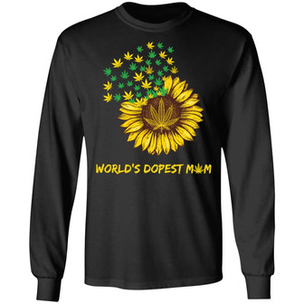 Sunflower Weed World's Dopest Mom Graphic Design Printed Casual Daily Basic Unisex Long Sleeve - Thegiftio UK