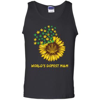 Sunflower Weed World's Dopest Mom Graphic Design Printed Casual Daily Basic Unisex Tank Top - Thegiftio UK