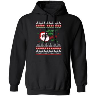 Where My Ho's At Santa Claus Christmas Sweater Graphic Design Printed Casual Daily Basic Hoodie - Thegiftio UK