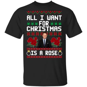Chris Harrison All I Want For Christmas Is A Rose Ugly Sweater T-Shirt - Thegiftio UK