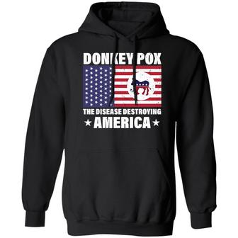 Donkey Pox The Disease Destroying America Graphic Design Printed Casual Daily Basic Hoodie - Thegiftio UK