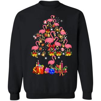 Flamingo Christmas Tree Sweat Graphic Design Printed Casual Daily Basic Sweatshirt - Thegiftio UK