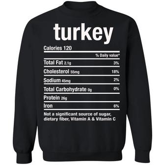 Funny Turkey Nutrition Thanksgiving Graphic Design Printed Casual Daily Basic Sweatshirt - Thegiftio UK