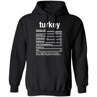 Funny Turkey Nutrition Thanksgiving Graphic Design Printed Casual Daily Basic Hoodie - Thegiftio UK