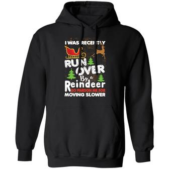 I Was Recently Run Over By A Reindeer So Pardon Me For Moving Slower Christmas Sweat Graphic Design Printed Casual Daily Basic Hoodie - Thegiftio UK