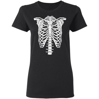 Skeleton Costume Halloween Graphic Design Printed Casual Daily Basic Women T-shirt - Thegiftio UK