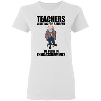 Teachers Waiting For Student To Turn In Their Assignments Graphic Design Printed Casual Daily Basic Women T-shirt - Thegiftio UK