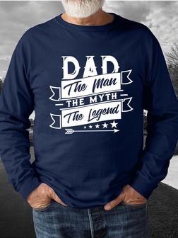 Men Star Dad Father Letters Casual Sweatshirt - Seseable