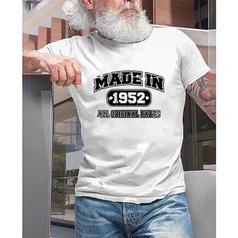 Men's T Shirt Hot Stamping Graphic Letter Made In 1952 Birthday Crew Neck Street Casual Print Short Sleeve Tops Basic Fashion Classic Comfortable Dark Gray - Seseable