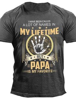 Men's T Shirt Tee 3d Print Graphic Letter Papa My Favorite Crew Neck Street Casual Print Short Sleeve Tops Basic Fashion Classic Comfortable Green Black Blue / Sports / Summer - Seseable