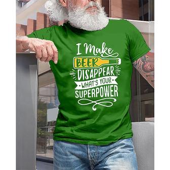Men's T Shirt Tee Hot Stamping Graphic Letter Make Beer Disappear Crew Neck Street Casual Print Short Sleeve Tops Basic Fashion Classic Comfortable Green White Black / Sports / Summer - Seseable