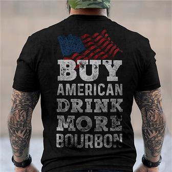 Men's Unisex T Shirt 3d Print Graphic Prints Buy American Drink More Bourbon Letter Crew Neck Street Daily Print Short Sleeve Tops Casual Designer Big And Tall Sports Black Army Green Dark Gray - Seseable