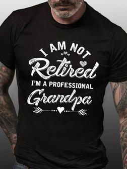 Casual All Season Text Letters Retired Grandpa Micro-elasticity Short Sleeve Crew Neck Regular Regular Size T-shirt For Men - Seseable