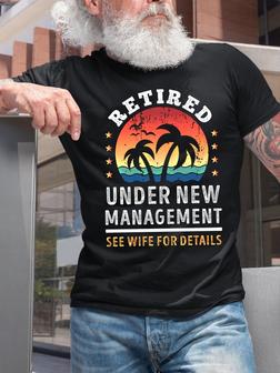 Retired Managed By Wife Funny Husband T-shirt - Seseable